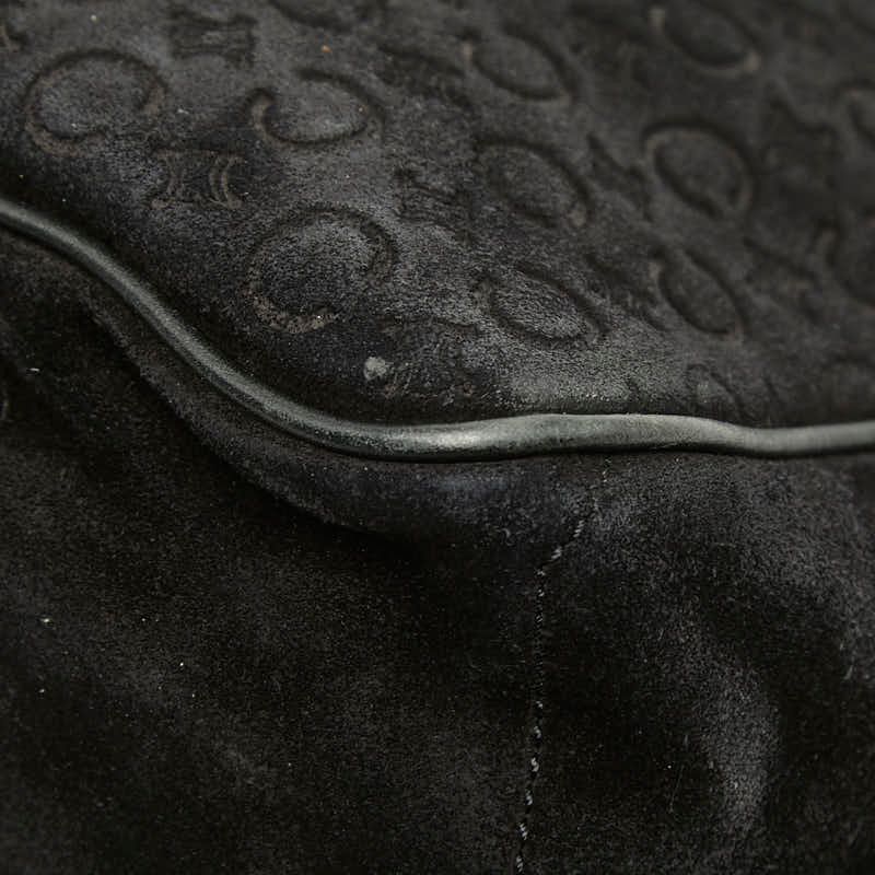 Celine C Macadam Boogie Bag Handbag Black Suede Leather — view 6
