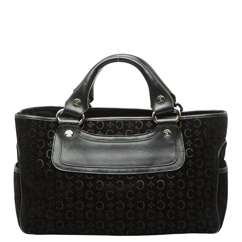 Celine C Macadam Boogie Bag Handbag Black Suede Leather