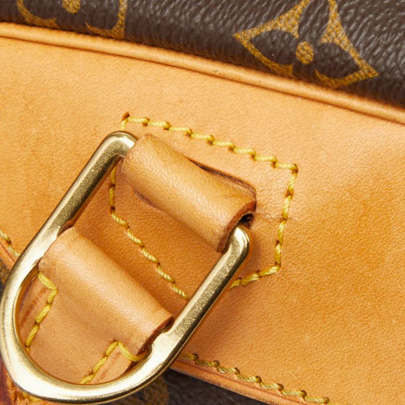Louis Vuitton Monogram Deauville Handbag Brown Leather — view 8
