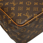 Louis Vuitton Monogram Deauville Handbag Brown Leather — view 7