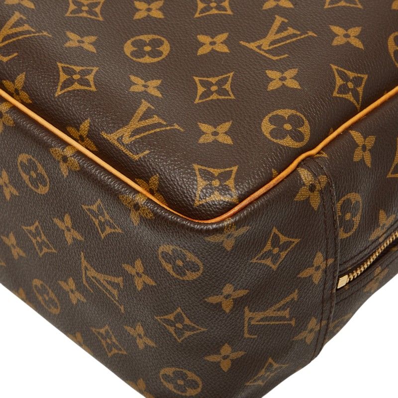 Louis Vuitton Monogram Deauville Handbag Brown Leather — view 4