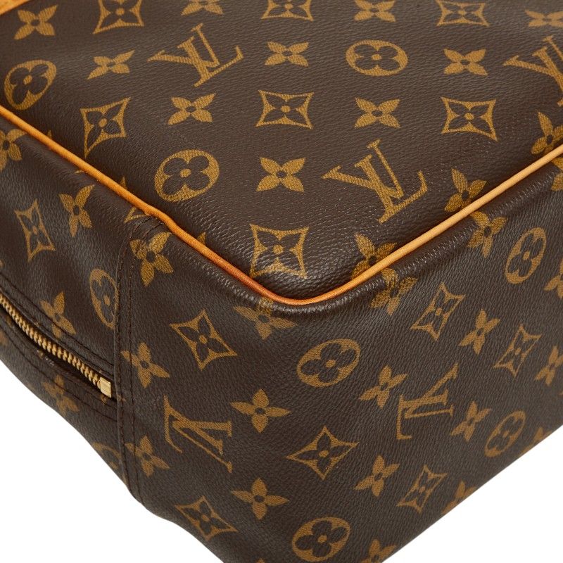 Louis Vuitton Monogram Deauville Handbag Brown Leather — view 5