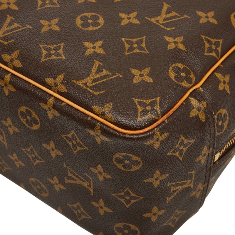 Louis Vuitton Monogram Deauville Handbag Brown Leather — view 6