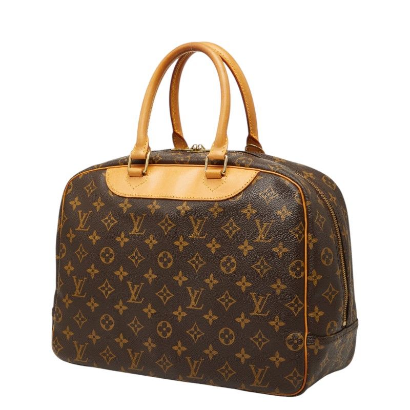 Louis Vuitton Monogram Deauville Handbag Brown Leather — view 2