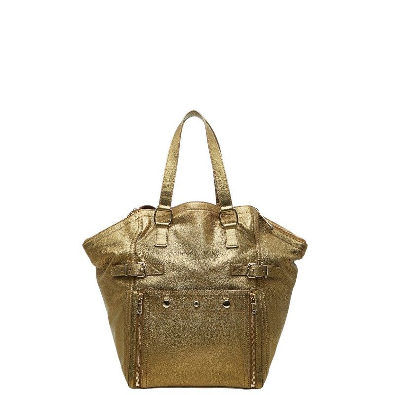 Saint Laurent Rive Gauche Downtown Tote Gold Leather