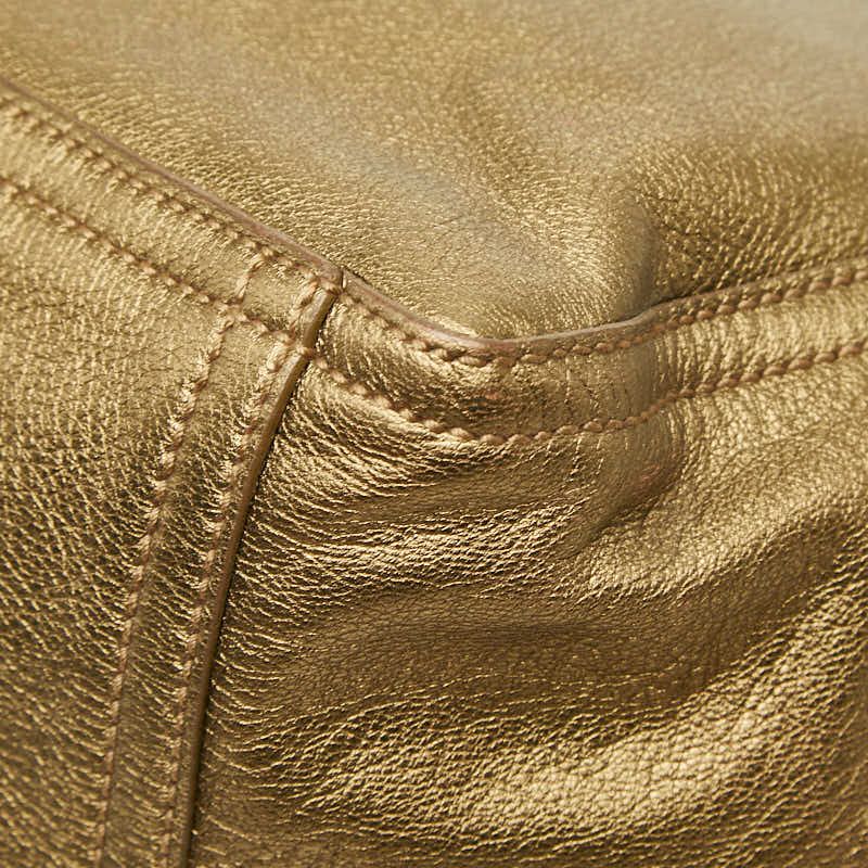 Saint Laurent Rive Gauche Downtown Tote Gold Leather — view 6