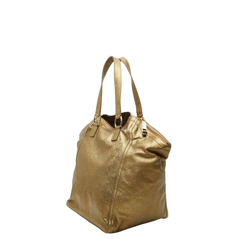 Saint Laurent Rive Gauche Downtown Tote Gold Leather — view 2