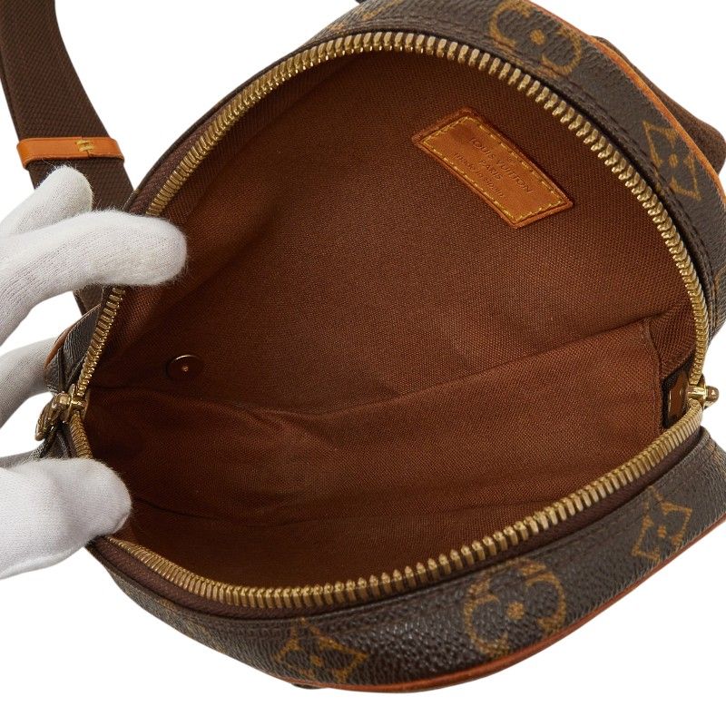 Louis Vuitton Monogram Pochette Gange Belt Bag Brown Leather — view 8