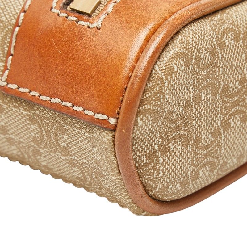 Celine Macadam Crossbody Shoulder Bag Pochette Beige Brown Leather — view 4