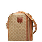 Celine Macadam Crossbody Shoulder Bag Pochette Beige Brown Leather