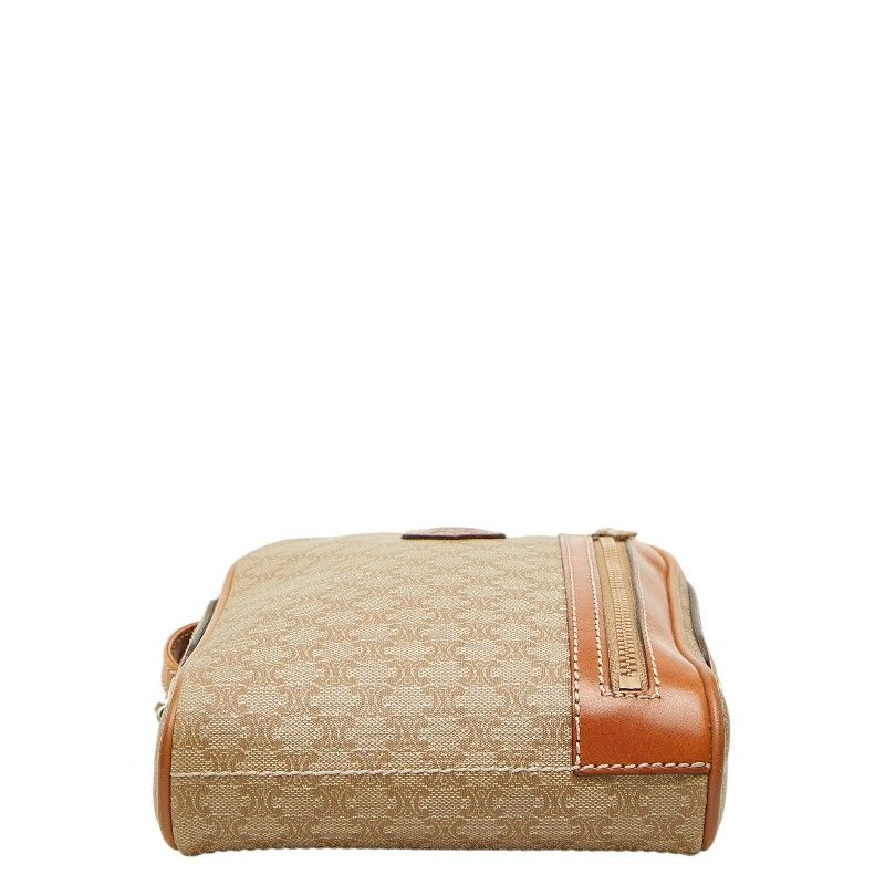 Celine Macadam Crossbody Shoulder Bag Pochette Beige Brown Leather — view 3
