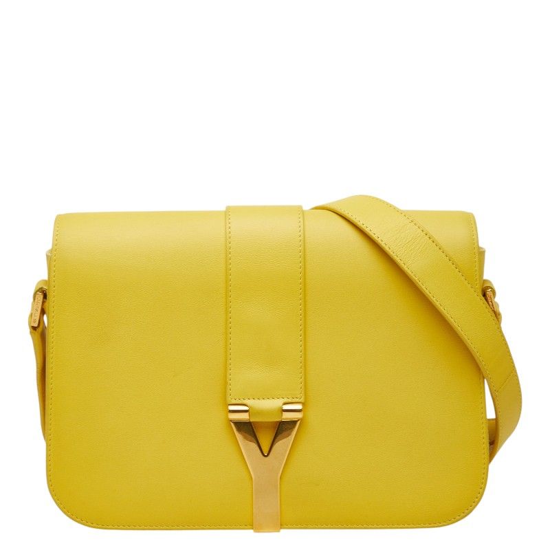 Saint Laurent Line Crossbody Shoulder Bag Yellow Leather