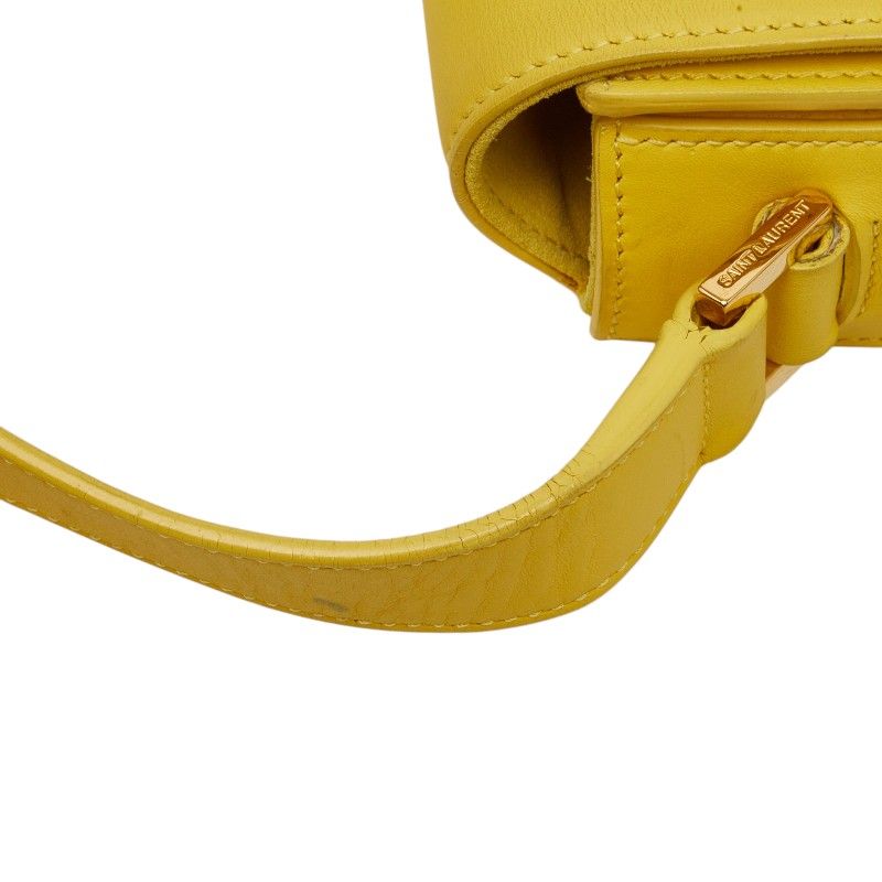 Saint Laurent Line Crossbody Shoulder Bag Yellow Leather — view 8