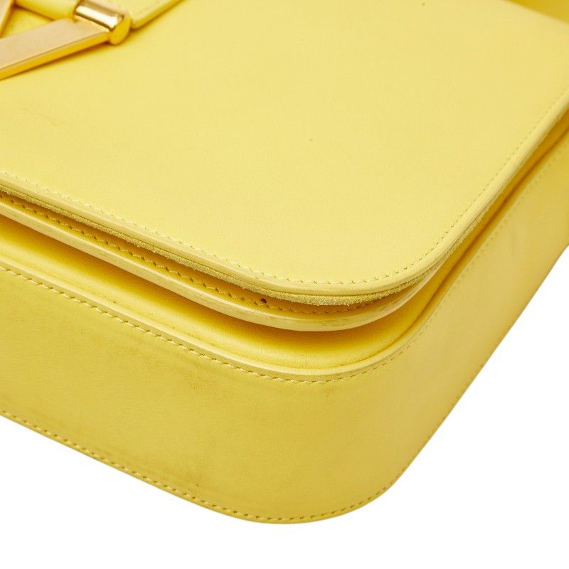Saint Laurent Line Crossbody Shoulder Bag Yellow Leather — view 4