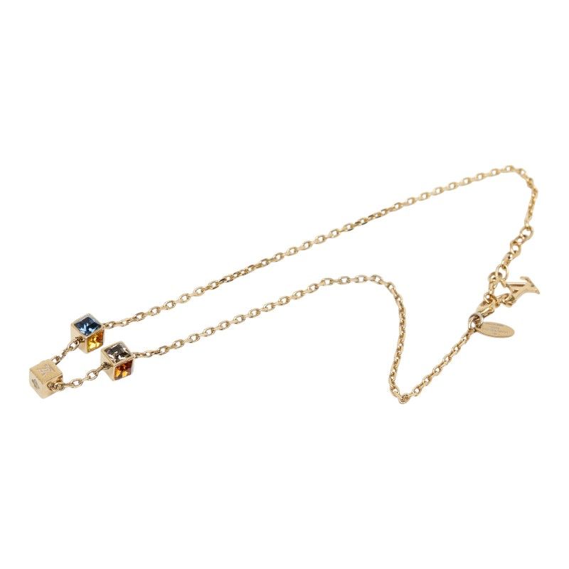 Louis Vuitton Collier Gamble Necklace Gold Plated Rhinestone — view 3