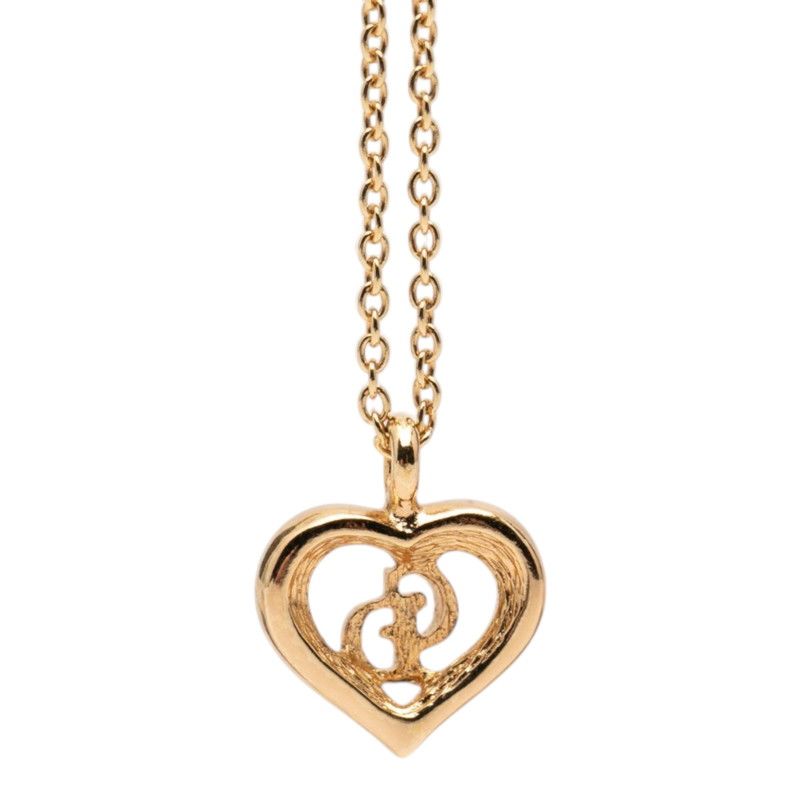 Dior CD Logo Heart Pendant Gold Plated — view 2
