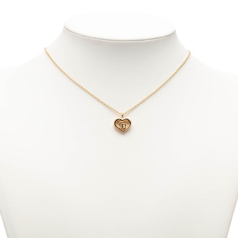 Dior CD Logo Heart Pendant Gold Plated — view 5