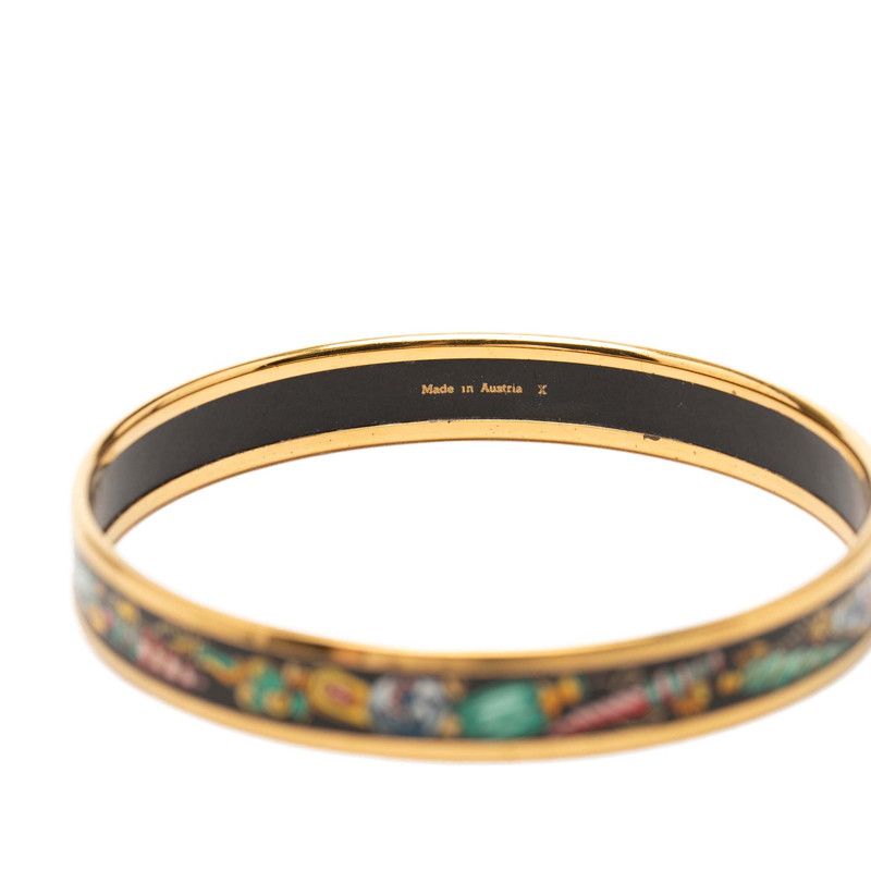 Hermes Enamel PM Cloisonne Bangle Gold Multicolor Plated 1- Bracelet — view 4