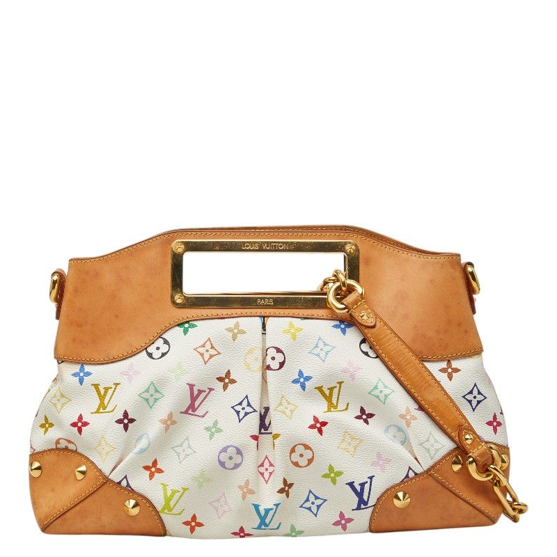 Louis Vuitton Monogram Multicolor Judy MM Chain Shoulder Bag 2-Way Blanc White