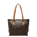 Louis Vuitton Monogram Cabas Piano Tote Shoulder Bag Brown Leather