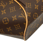 Louis Vuitton Monogram Ellipse Shopping Tote Shoulder Bag Brown Leather — view 5