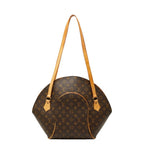 Louis Vuitton Monogram Ellipse Shopping Tote Shoulder Bag Brown Leather