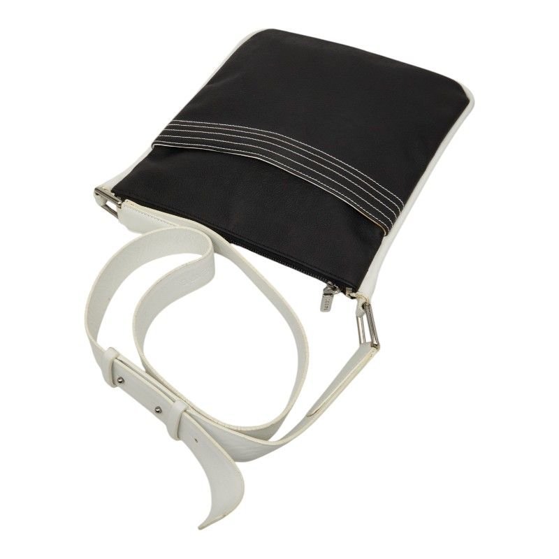 Loewe Repeat Anagram Crossbody Shoulder Bag Black White Leather — view 8