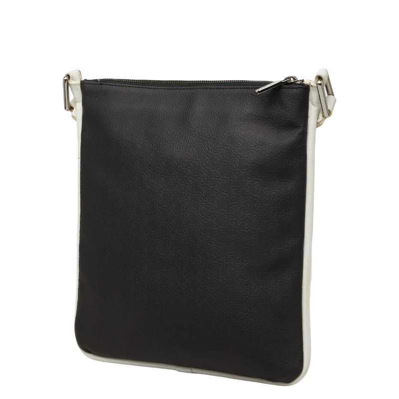 Loewe Repeat Anagram Crossbody Shoulder Bag Black White Leather — view 2