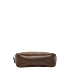 Louis Vuitton Damier Trousse Makeup Pouch Handbag Brown Leather — view 3
