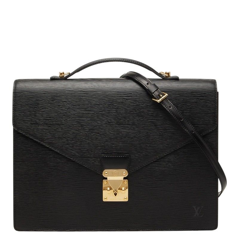 Louis Vuitton Epi Porte Documents Bandouliere Business Shoulder Bag 2-Way Black