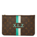 Louis Vuitton Monogram Neverfull Pouch Mini Clutch Brown Leather