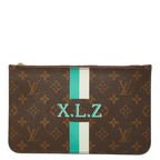 Louis Vuitton Monogram Neverfull Pouch Mini Clutch Brown Leather