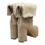 Louis Vuitton LV Bob Line Shearling Ankle Boots 37.5 Beige — view 2