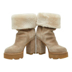 Louis Vuitton LV Bob Line Shearling Ankle Boots 37.5 Beige — view 4