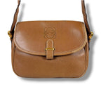 Loewe Anagram Logo Shoulder Bag Pochette Brown Leather Vintage — view 3