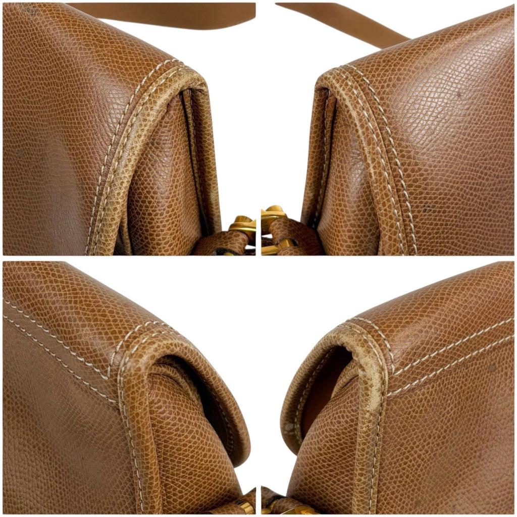 Loewe Anagram Logo Shoulder Bag Pochette Brown Leather Vintage — view 6