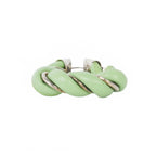 Bottega Veneta Twist Leather Earrings Triangle Single Light Green — view 3