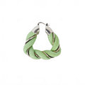 Bottega Veneta Twist Leather Earrings Triangle Single Light Green