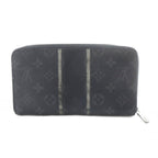 Louis Vuitton Monogram Eclipse Flash Zippy Organizer Wallet Gray