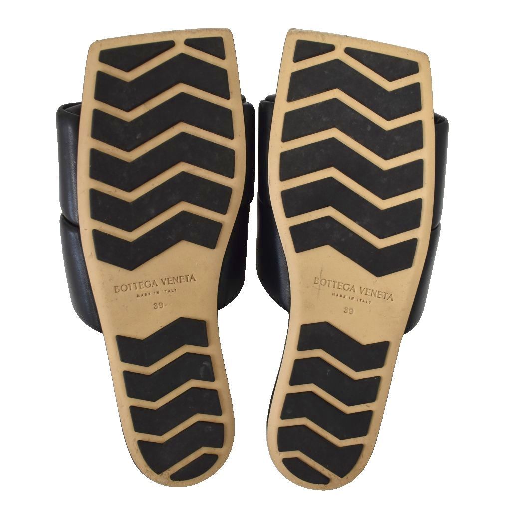 Bottega Veneta Patch Flat Mules Slide Sandals Square Toe Lambskin Leather — view 4