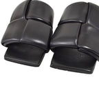 Bottega Veneta Patch Flat Mules Slide Sandals Square Toe Lambskin Leather — view 5