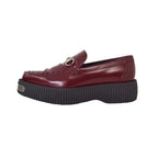 Gucci Creeper Loafers Horsebit Leather Thick Sole Metal Plate 9 Bordeaux 9 — view 2