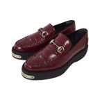 Gucci Creeper Loafers Horsebit Leather Thick Sole Metal Plate 9 Bordeaux 9