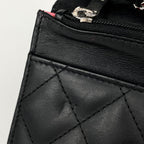 Chanel Cambon Line Chain Wallet CC Logo Shoulder Bag Leather Black — view 5