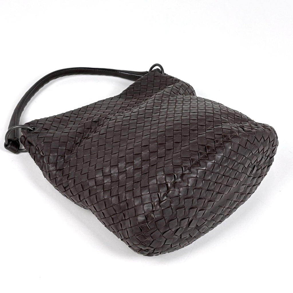 Bottega Veneta Intrecciato Shoulder Bag Leather Dark Brown — view 2