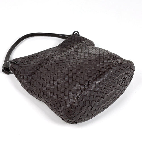 Bottega Veneta Intrecciato Shoulder Bag Leather Dark Brown — view 2