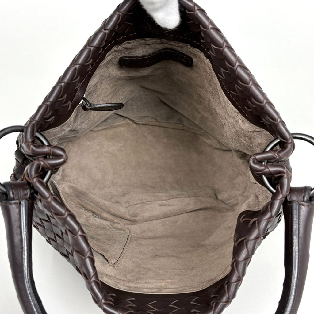 Bottega Veneta Intrecciato Shoulder Bag Leather Dark Brown — view 7