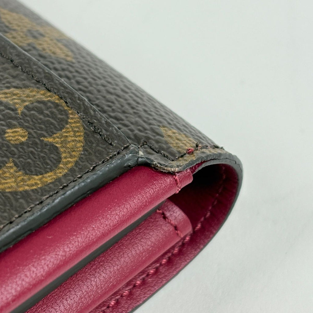 Louis Vuitton Portefeuille Floral Wallet Monogram Brown Fuchsia — view 4