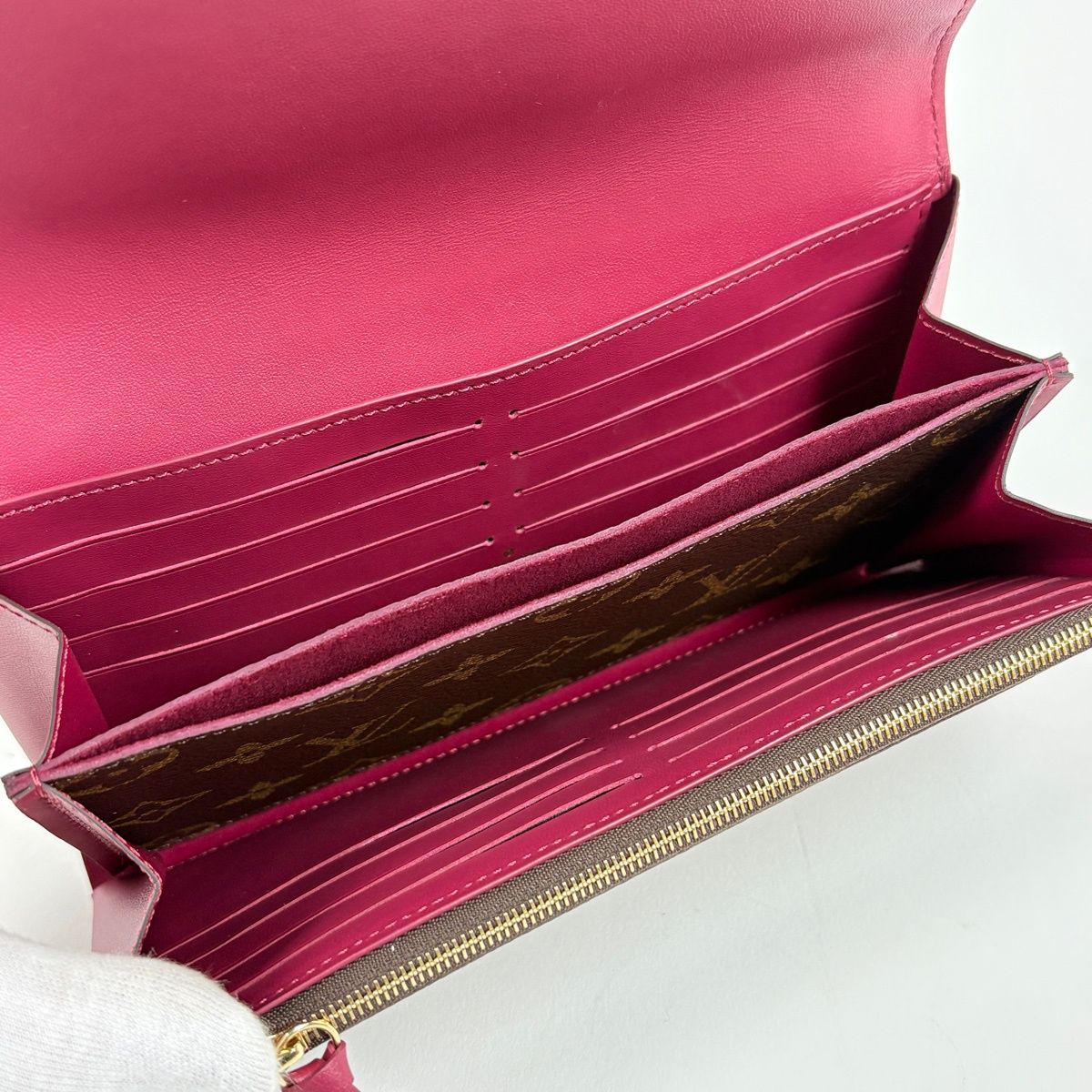 Louis Vuitton Portefeuille Floral Wallet Monogram Brown Fuchsia — view 5