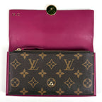 Louis Vuitton Portefeuille Floral Wallet Monogram Brown Fuchsia — view 7